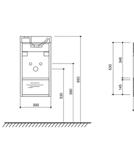 Kúpeľňa SAPHO - LATUS XI umývadlová skrinka 30x53x16,5cm, dub Mocca LT711-1212