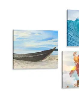 Zostavy obrazov Set obrazov nádych mora