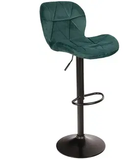 Barové stoličky Barová Stolička Zoya zelená welur