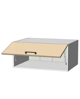Kuchynské skrinky horná nadstavba š.80, v.36, Modena M8036, grafit / biely mat