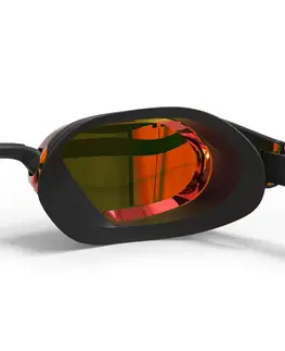 plávanie Plavecké okuliare BFast zrkadlové sklá jednotná veľkosť čierno-červené