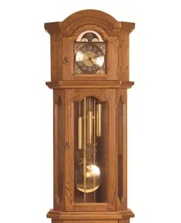 Hodiny PYKA Kinga Lux rustikálne stojace hodiny s kyvadlom drevo D3