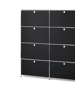 Cabinets & Storage Vysoká komoda »CN3« s 8 výklopnými dvierkami, čierna
