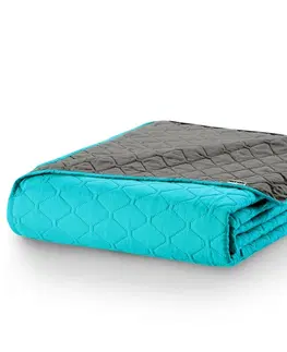 Prikrývky na spanie DecoKing Prehoz na posteľ Axel sivá, tyrkysová, 220 x 240 cm