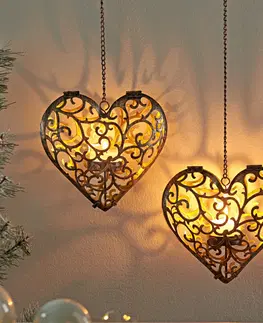 Drobné dekorácie a doplnky Závesné svietniky na čajové sviečky  Srdce