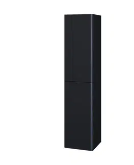 Kúpeľňový nábytok MEREO - Siena, kúpeľňová skrinka 155 cm vysoká, L/P, čierna mat CN444LP