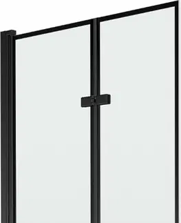 Sprchové dvere MEXEN - Castor vaňová zástena 2-krídlo 80 x 150 cm, čierna vzor, čierna 892-080-002-70-70