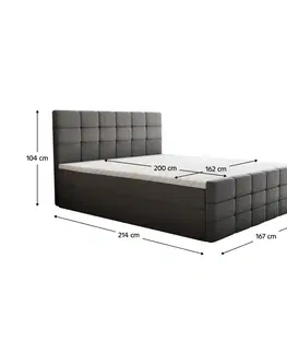 Postele Boxspringová posteľ, 160x200, sivá, BEST