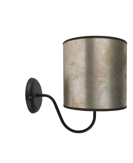 Nastenne lampy Klasické nástenné svietidlo čierne so zinkovým velúrovým tienidlom - matné
