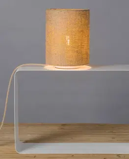 Lampy na nočný stolík lumbono Stolná lampa N°15 Perlbohne, tienidlo kávové vrece