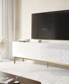 TV stolíky CAMA MEBLE Abeto / Pafos / Slide kovový rám 194 cm zlatá