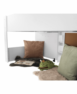 Detské izby KONDELA Fany viacúčelová detská posteľ s roštom biela