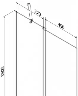 Sprchové dvere MEXEN/S - Cube obdĺžniková vaňa 180 x 80 cm s panelom + vaňová zástena 80 cm, transparent, chróm 550518080X9408110100