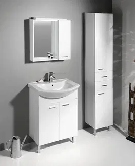 Kúpeľňa AQUALINE - ZOJA/KERAMIA FRESH skrinka vysoká 35x184x29cm, biela 51220