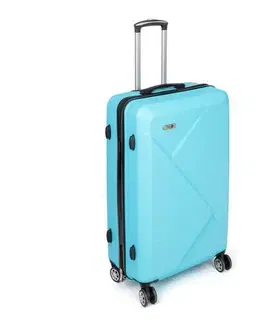 Batohy Pretty UP Cestovný škrupinový kufor ABS25 veľký, 68 x 47 x  29 cm, svetlomodrá