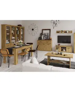 Jedálenské stoly Jedálenský rozkladací stôl, dub artisan, 160-210x80 cm, AIRON