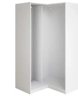 Spálňové šatníkové skrine Rohová skriňa korpus pravá Ultra biela