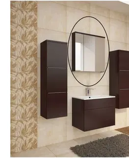 Kúpeľňový nábytok KONDELA Mason WE 14 kúpeľňová skrinka na stenu so zrkadlom wenge