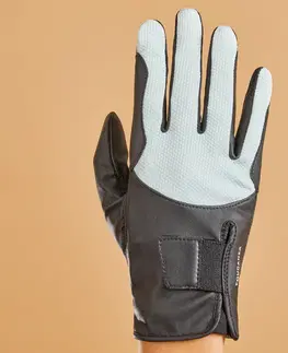 rukavice Detské jazdecké rukavice 560 čierno-biele