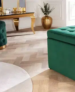 Dizajnové taburety LuxD Dizajnová taburetka Rococo 60 cm smaragdovo-zelený zamat