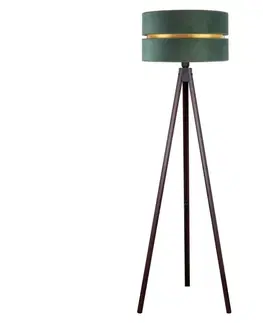 Lampy   - Stojacia lampa DUO 1xE27/60W/230V zelená/wenge 