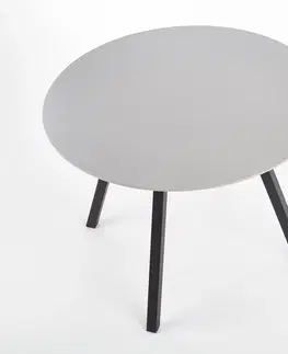 Jedálenské stoly HALMAR Balrog okrúhly jedálenský stôl svetlosivá / čierna