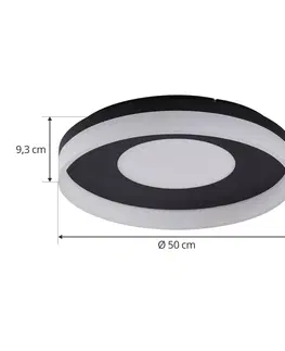 SmartHome stropné svietidlá Lucande Lucande Smart LED stropné svietidlo Squillo black Tuya RGBW CCT