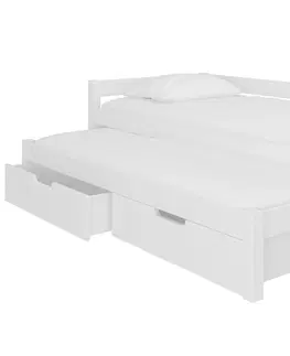 Postele NABBI Filis detská posteľ s prístelkou 90x200 cm biela