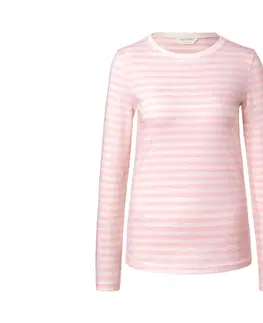 Shirts & Tops Prúžkované tričko s dlhými rukávmi, kombinácia ružovej a bielej