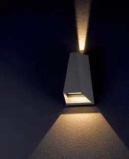 Vonkajšie nástenné svietidlá Lucande Dvojito vyžarujúce vonkajšie nástenné LED Jendrik