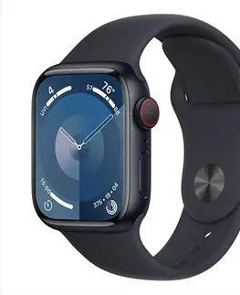 Inteligentné hodinky Apple Watch Series 9 GPS + Cellular 45mm polnočná , hliníkové puzdro so športovým remienkom polnočná - SM MRMC3QCA