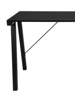 Písacie stoly Dkton Dizajnový písací stôl Narges 125 cm, čierny sklenený