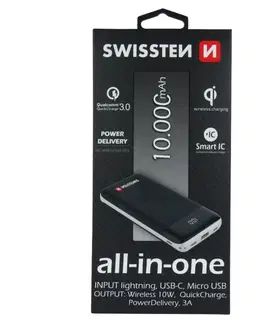 Powerbanky Powerbanka Swissten All-In-One 10000 mAh, čierna 22013927