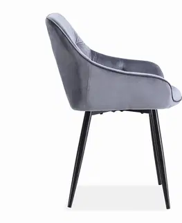 Jedálenské stoličky HALMAR K487 jedálenská stolička sivá / čierna