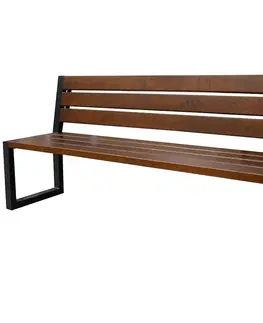 Záhradné drevené lavičky Moderná lavica s operadlom orech