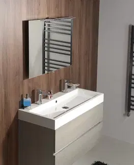 Kúpeľňa SAPHO - ORINOKO umývadlo, mramor, 100x42 cm, 2 otvory pre batérie, biela OR101