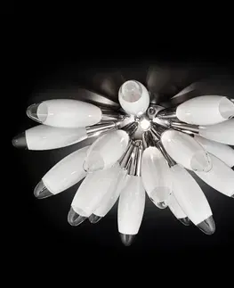 Stropné svietidlá Metallux Biele sklenené stropné svietidlo Flo, 55 cm