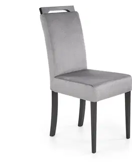 Jedálenské stoličky HALMAR Clarion 2 jedálenská stolička čierna / svetlosivá