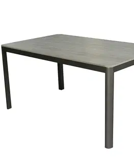 Záhradné stoly Hliníkový stôl s doskou z polywoodu 180 x 100 x 74 cm sivý
