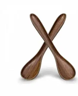 Príbory Kinekus Lyžica a vidlička - šalátový príbor, plast - imitácia dreva