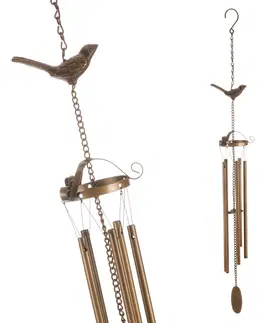 Bytové dekorácie Zvonkohra kovová Vtáčik, 13 x 92 x 11 cm