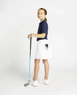 golf Dievčenská golfová sukňa so šortkami MW500 biela