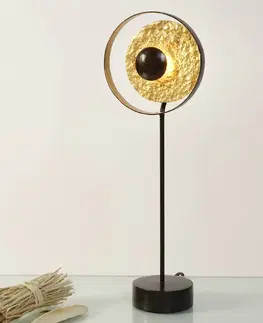Stolové lampy Holländer Stolná lampa Satellite zlato-hnedá, výška 42 cm