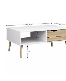 Konferenčné stolíky Konferenčný stolík, dub sonoma/biela, OSLO 75384