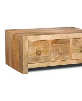 Konferenčné stolíky Konferenčný stolík Hina so zásuvkami 90x40x60 z mangového dreva