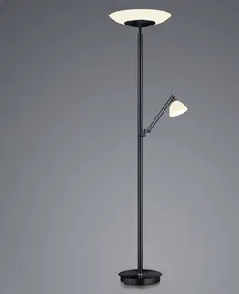 Osvetlenie smerom hore HELL Stojacia LED lampa Findus, 2-plameňová, čierna