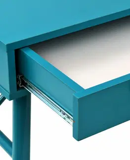 Pracovňa Písací stôl so zásuvkou 90x50 cm tyrkysová Dekorhome