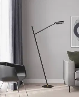 Stojacie lampy Lucande Lucande Nimbe stojaca LED lampa, čierna, stmievač