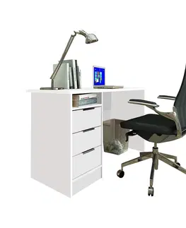 Písacie a pracovné stoly NABBI Sabro CD-1200 pc stolík biela