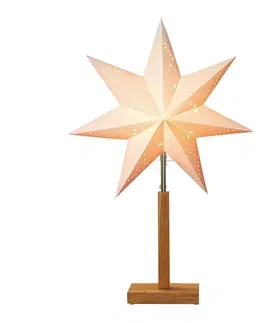 Vianočné svetelné hviezdy STAR TRADING Karo – stojaca deko lampa s hviezdnym vzorom 70 cm